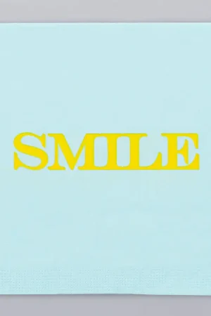 Soldes Lot de 20 serviettes 'Smile' bleu